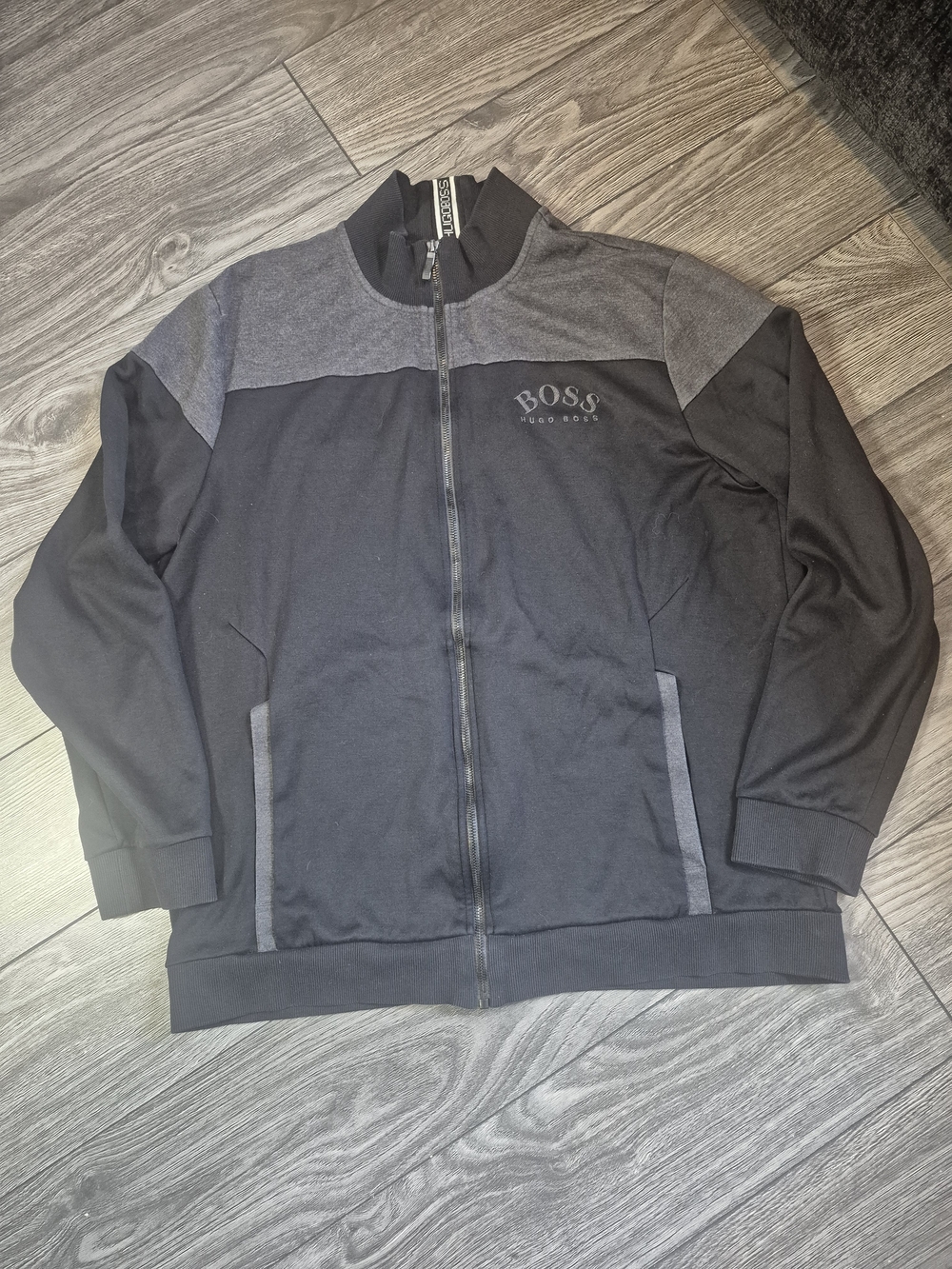BOSS Hugo Boss Black & Charcoal Zip-Up Track Jacket